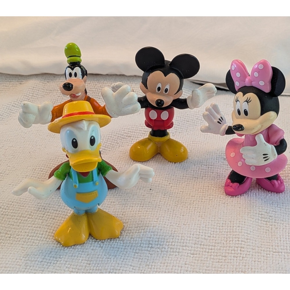 Disney Mickey Mouse Clubhouse Figures Mattel Mickey Minnie Goofy Donald Duck 4pc